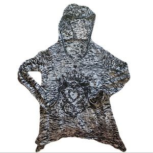 The Children’s Place Girls Place Sparkly Black and White Hoodie Shirt si…